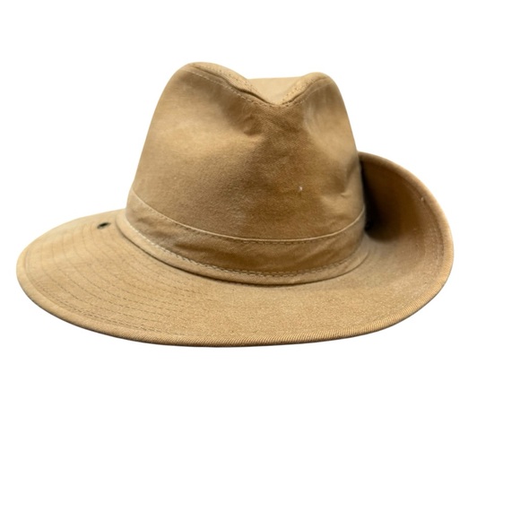 HENSCHEL Hatquarters USA safari hat tan canvas outdoor fedora style size LARGE